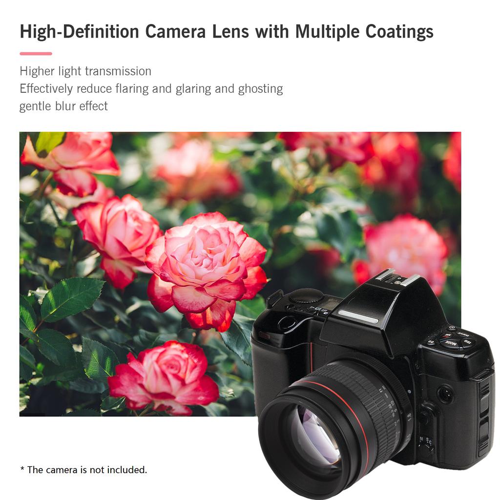 85mm Fixed Focus Camera Lens F1.8 Large Aperture Manual Focus with EF Mount 7 Groups 10 Elements