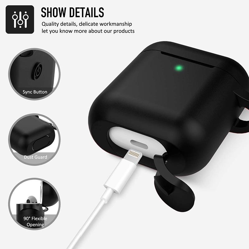 Сплошной цветной силиконовый мягкий чехол для Airpods 1/2, жидкий силиконовый беспроводной Bluetooth-наушник, защитный чехол для Airpods 2
