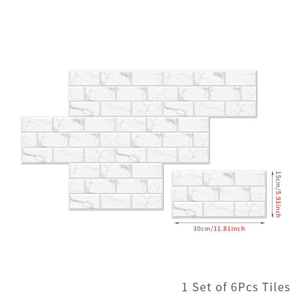 6 шт., маслостойкая наклейка для кирпичной плитки, наклейка на стену для кухни, самоклеющаяся водонепроницаемая наклейка для ванной, обои 15x30 см