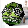 Наклейка-декаль Speed Demon Hot Rod Shop Зонт, Компактный складной зонт-трость 3 сложения для мужчин и женщин Подарок