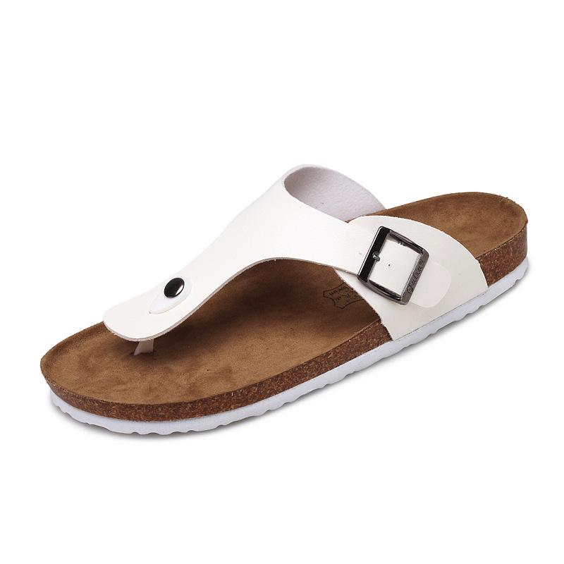 Flip Flops Men'S Leather Mule Clogs Slippers High Quality Soft Cork Slides Footwear For Men Women Unisex 35-45 Flip Flops
