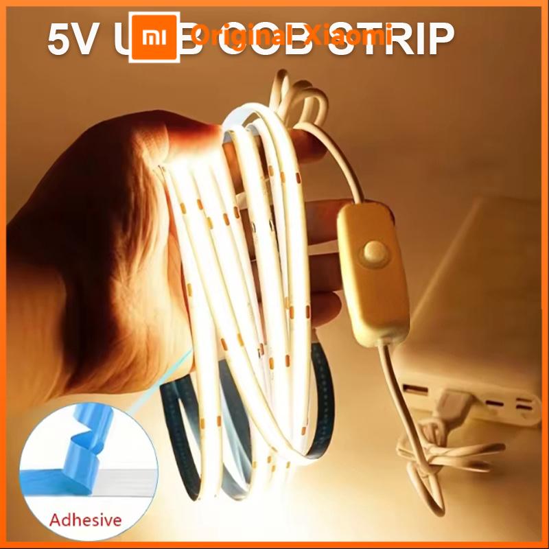Xiaomi 5V USB Вкл/Выкл COB Лента 320 светодиодов Белый/Теплый Белый Свет для Домашнего Декора Лампа для Шкафа Гибкая Лента Веревка Светодиодная Подсветка