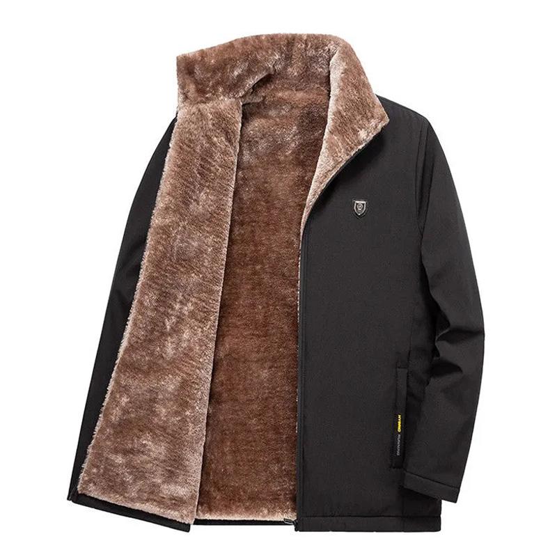 M-8XL Мужская зимняя повседневная классическая ветровка большого размера, теплая толстая бархатная парка-парка, куртка, мужская осенняя модная одежда из искусственного меха, ветрозащитная мужская парка