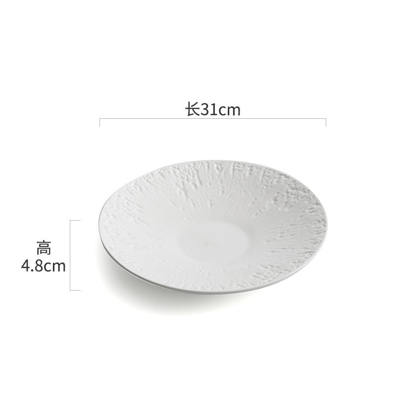 Stone Pattern Ceramic Dinner Plate Restaurant Dessert Plate Pasta Plate Salad Plates Molecular Cooking Specialty Tableware