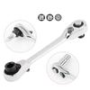 Portable 1/4 Inch Double Ended Quick Socket Ratchet Wrench Screwdriver Bit Spanner Two-way Adjustable Hand Tools for Mechanic