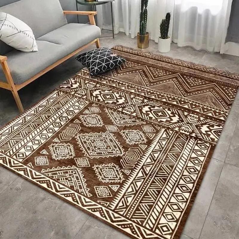 Crystal Velvet 50*80cm National Wind Carpet Retro Persian Wind Living Room Sofa Floor Mat Homing Carpet Bohemian Door Mat