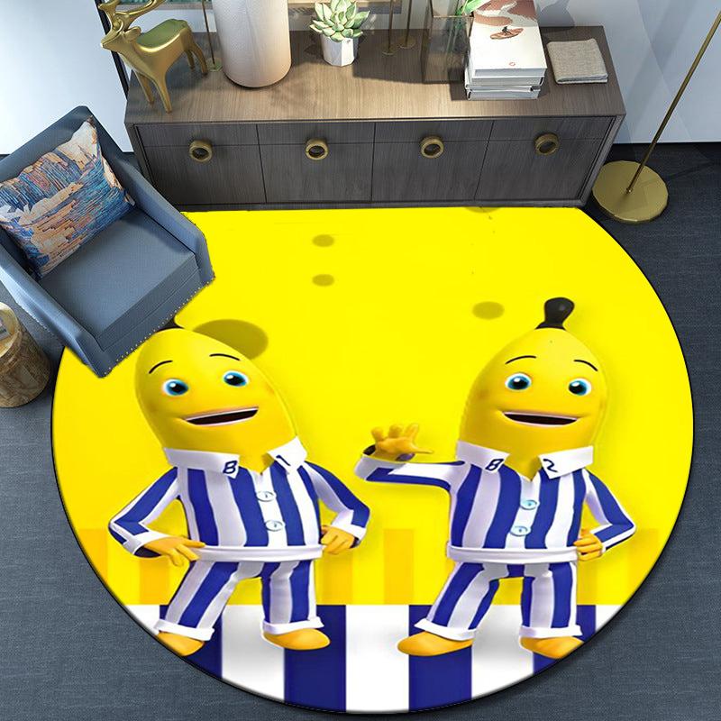 Bananas In Pyjamas Classic Round Rug for Livingroom,Bedroom, Palyroom, Chair Rug, Area rug, Circle Carpet, Fan Christmas gift