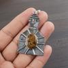 Натуральный камень Бронзит 925 пробы Стерлинговое Серебро Ювелирный Дизайнерский Кулон 2,2" AJP-1945