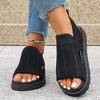 Women's Fish Mouth Woven Platform Sandals Comfortable & Casual Summer Shoes