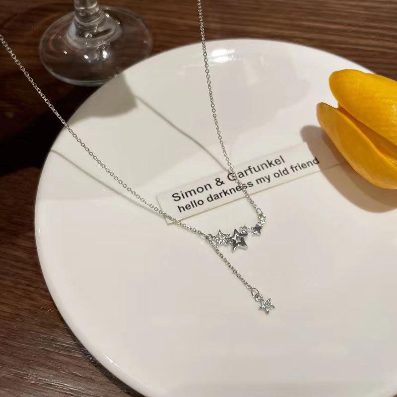 Star Tassel Necklace, Women's Flash Diamonds, Zircon Temperament, Versatile Ins Style, High-end Design, Necklace Accessories, Women