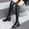 Classic Thigh High Boots Women Autumn Winter Custom Middle Heel Over The Knee Boots Balck White Shoes Woman Plus Size 45
