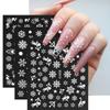30pcs Xmas White Snowflake Nail Art Stickers 3D Self Adhesive Christmas Nail Decals DIY Nail Supplies Nail Sliders for Children