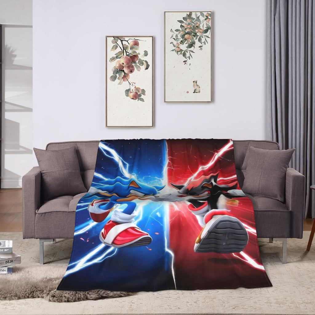 Sonices the H-Hedgehogs Shadow Soft Blankets Kids Adult Plush Throw Blanket Novelty Couch Chair Flannel Bedspread Sofa Bed Cover