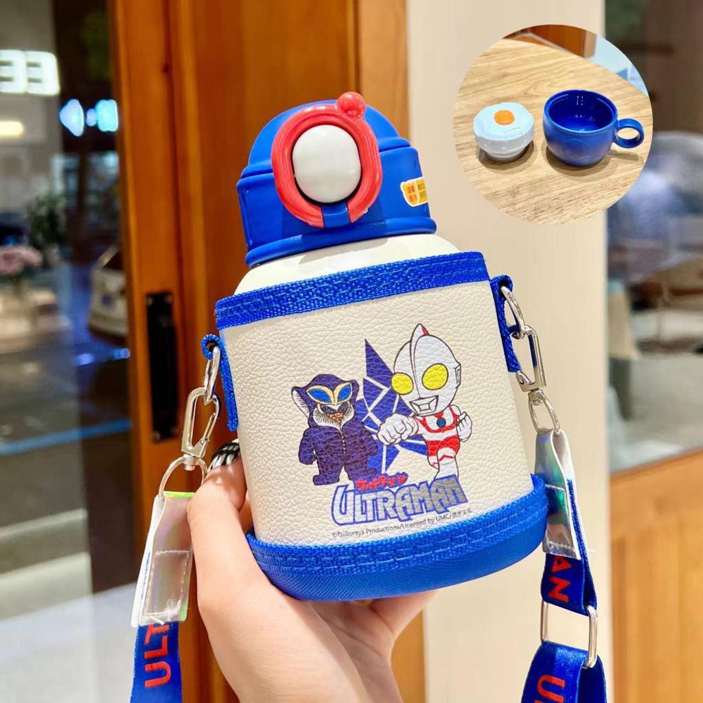 Детская термобутылка Ultraman с соломинкой - класс 316 для школьников
