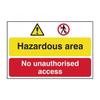 Опасная зона / Посторонним вход воспрещен - ПВХ табличка 600 х 400 мм