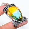 Natural Bi-Color Tourmaline Gemstone 925 Sterling Silver Pendant 2.56" n2V20