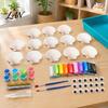 Handmade Shell Painting Kit 1/2 Sets DIY Craft Kit, with Natural Shells, Modeling Clay, Pigments, Seashell Glue, Eyes, Art Crafts Supplies Set