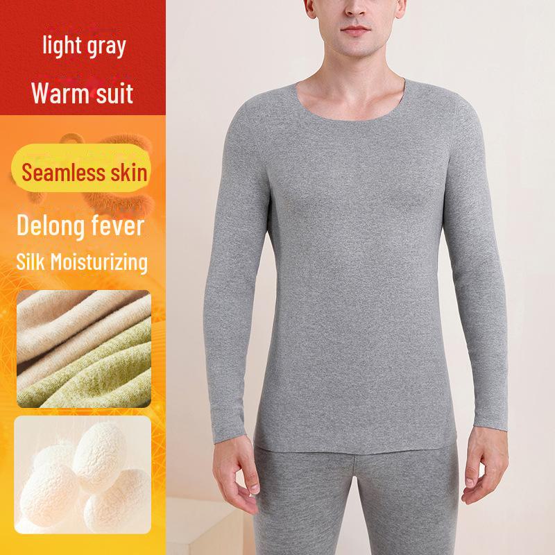 Женский комплект термобелья из кашемира и шелка: Немецкий бархат, плотный, уютный, базовые вещи для осени и зимы.