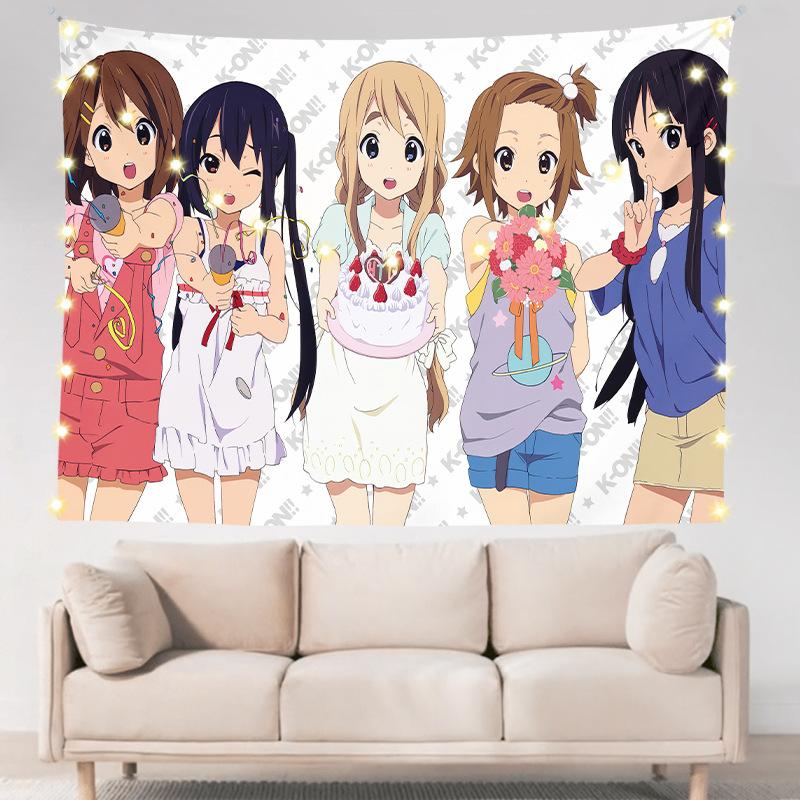 Легкий роман для девочек в общежитии, двухмерное аниме, настенное украшение для спальни, тканевое подвесное одеяло