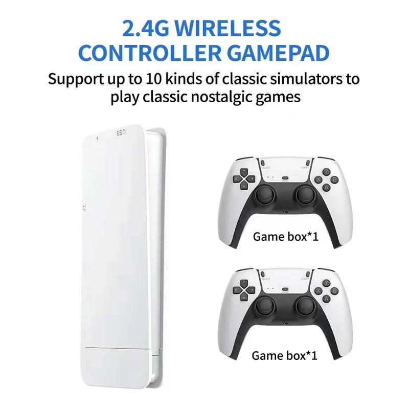 M15 Game Stick Мини-телевизор Портативная игровая консоль Беспроводные геймпады Видеоигры 64G 20000+ Ретро-игра HD Выход для двух игроков для PS1 и т. д.