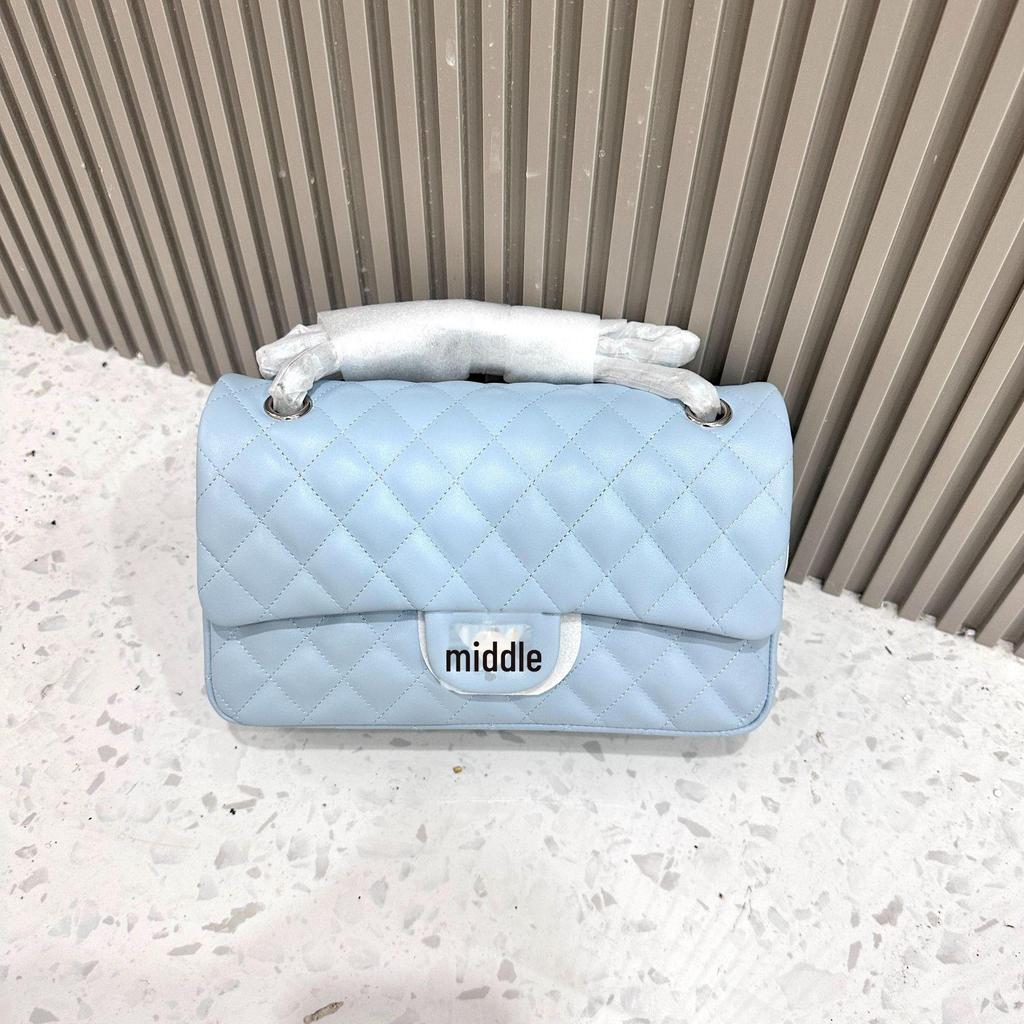 Fang Pangzi CF Caviar Style Diamond Shoulder Messenger Bag - Genuine Leather Women's Niche Design