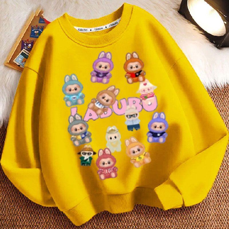 Милые толстовки с круглым вырезом для детей, модные повседневные толстовки с длинным рукавом для мальчиков и девочек на весну и осень