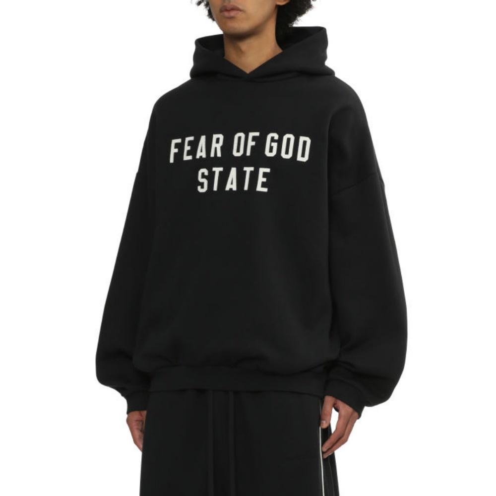Fear of God Базовое Худи с Логотипом и Буквами Модное Универсальное Мужское Черное ESSSW256210MP