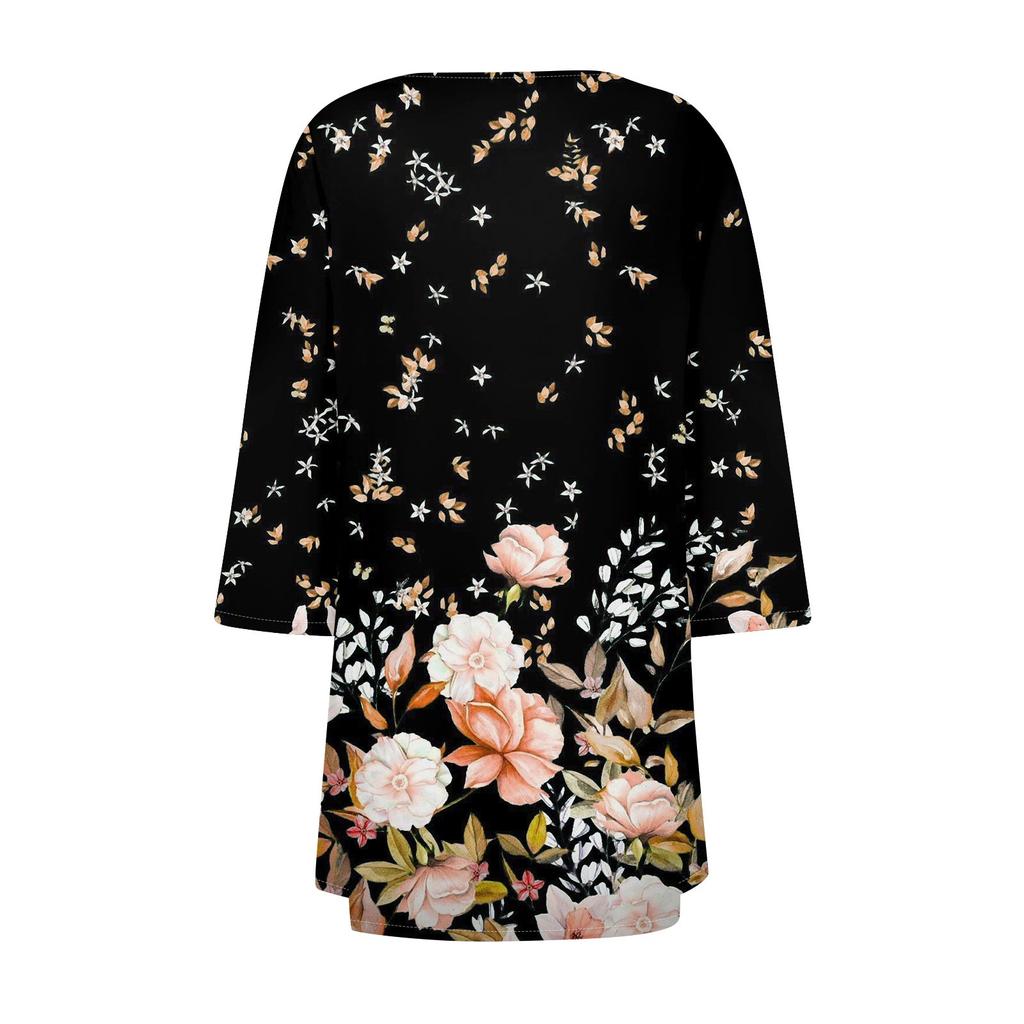 Женский кардиган неправильной формы с принтом, рукавами три четверти и карманной курткой