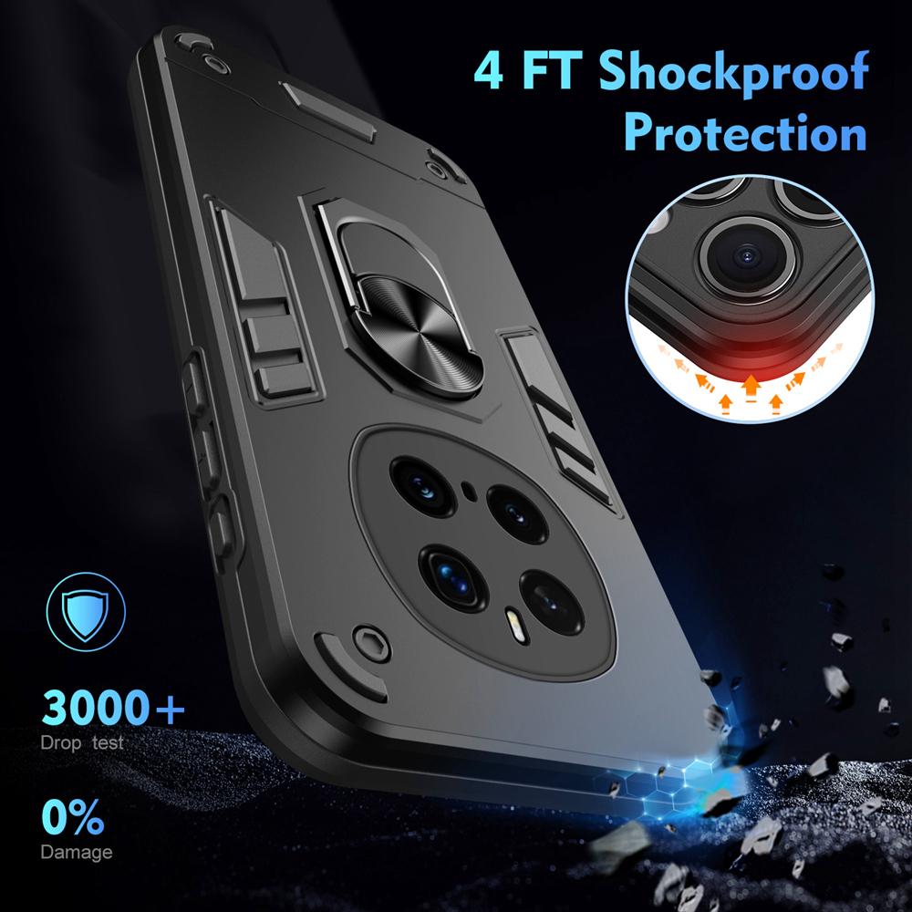 KEYSION Противоударный чехол для HONOR Magic 7 Pro 5G Silicone+PC Slide Camera Защитное кольцо Подставка для телефона Чехол для Honor Magic7 Pro