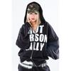 Womens Loose Fit Zip Up Hoodie Oversized Streetwear Sweatshirt Hip Hop Style Casual Jacket