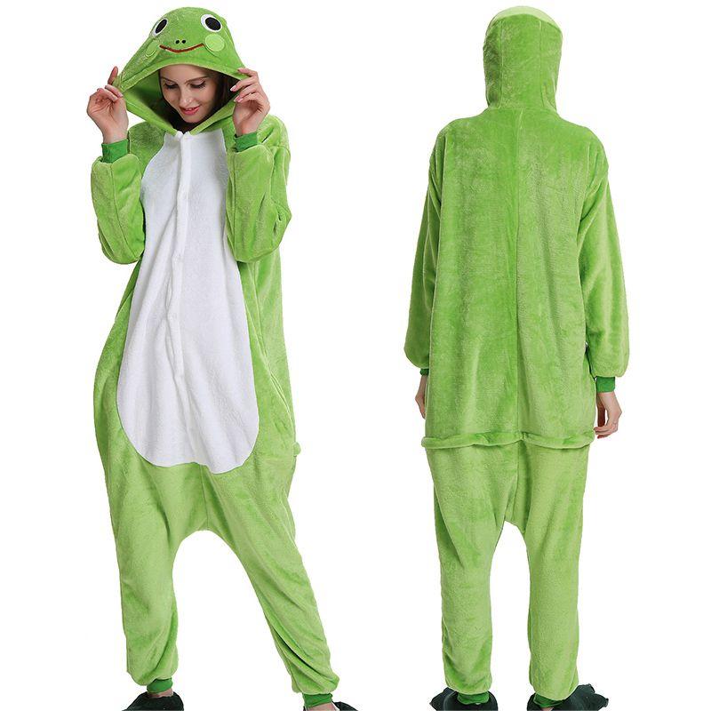 Уютная унисекс взрослая фланелевая пижама-костюм животного с боковыми карманами