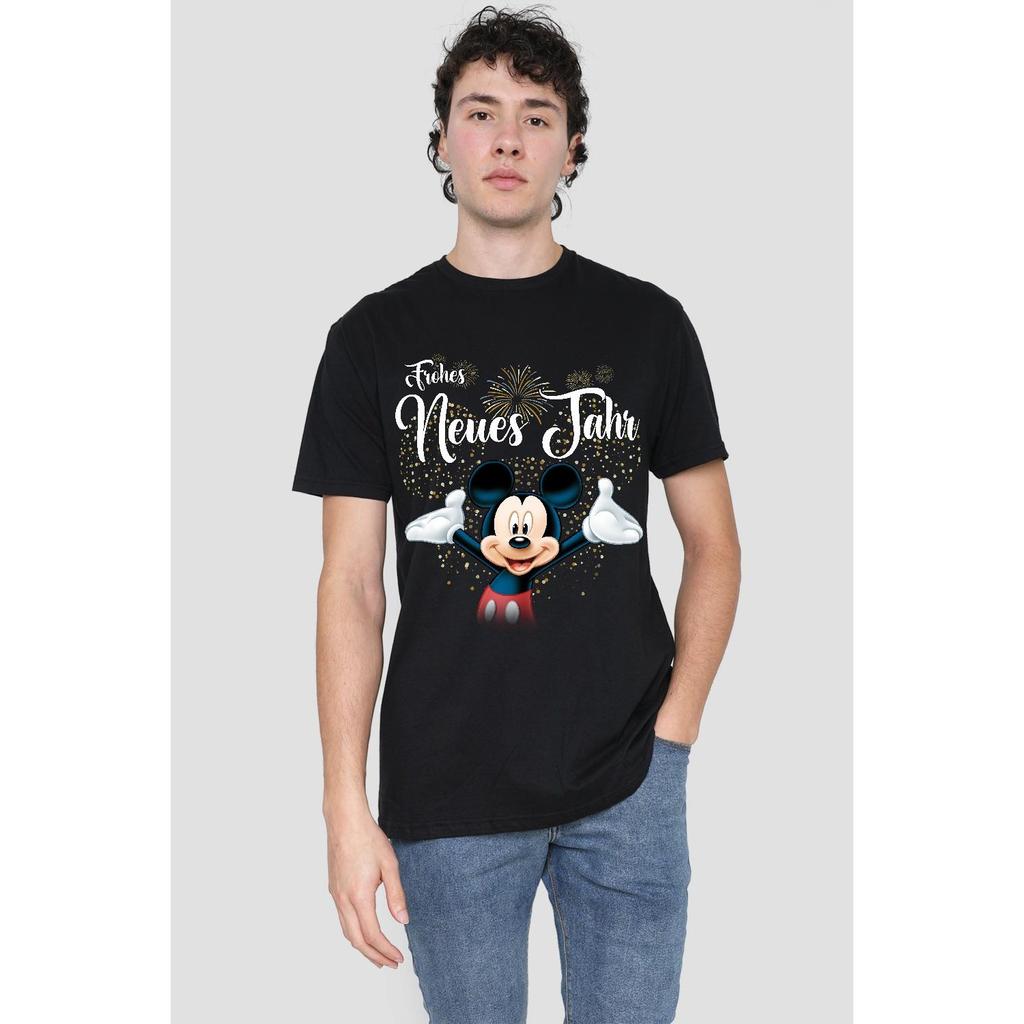 Disney Мужская немецкая новогодняя футболка с Микки Маусом и фейерверками