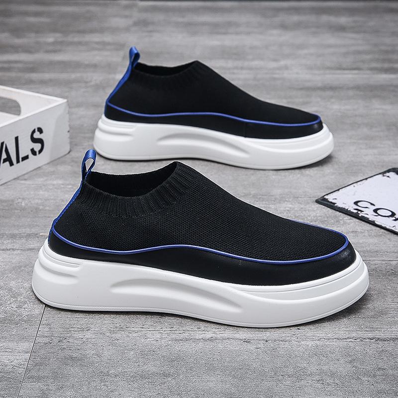 Летняя мужская обувь с одной педалью, мужские носки, дышащая обувь на платформе с кексами, ленивая обувь, универсальная, интернет-знаменитость, прямая трансляция