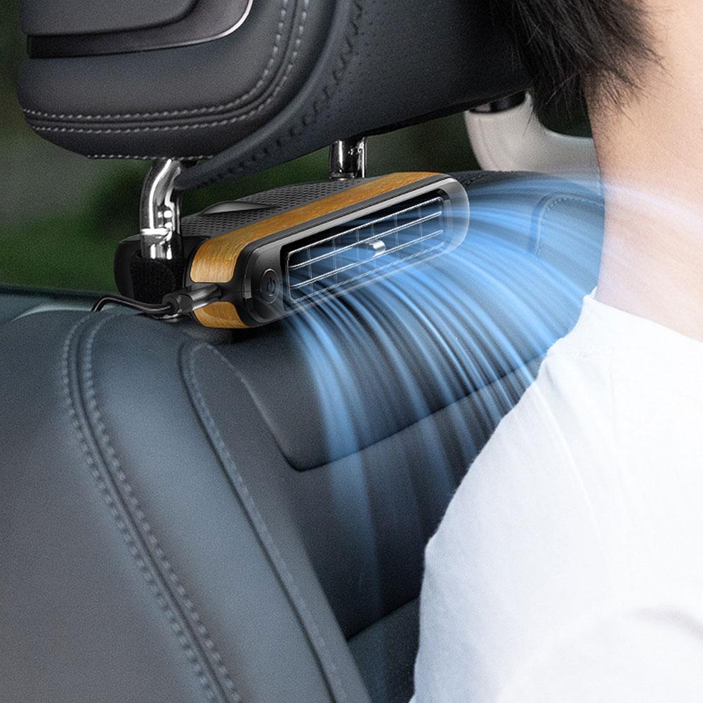 1pcs Car Headrest Cooling Air Fan 3-speeds Adjustable Car Neck Cooler Usb Powered Rear Ventilator For Passenger Comfor J7q8