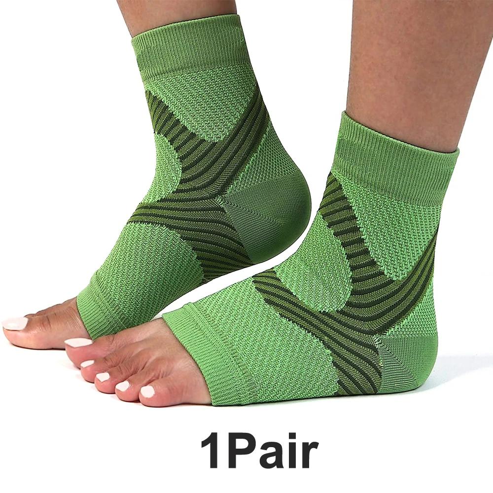 1 Pair Plantar Fasciitis Socks Arch Support Toeless Compression Socks for Men Women Foot Pain Relief Ankle Swelling