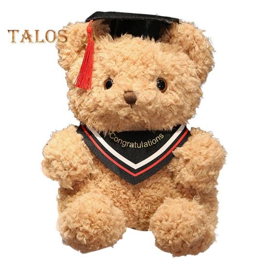 Мультяшная кукла-медведь, подарок на выпускной, мягкая, пушистая, моющаяся, с декором в шляпе, плюшевая игрушка в виде доктора, животного, выпускной топпер для торта, украшение для букета, реквизит
