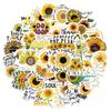 50 Inspirational Sunflower Stickers Personalized Decorative Suitcase Notebook Waterproof Removable Stickers