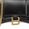 Balenciaga Hourglass Bag With Gold Chain And Internal Zipper Pocket In Calfskin Mini Women bags Black 656050-1QJ4M-1000