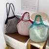 Summer Woven Shoulder Bag Fashion Beach Handbag Fashion Nylon Mesh Tote Bag  Girls