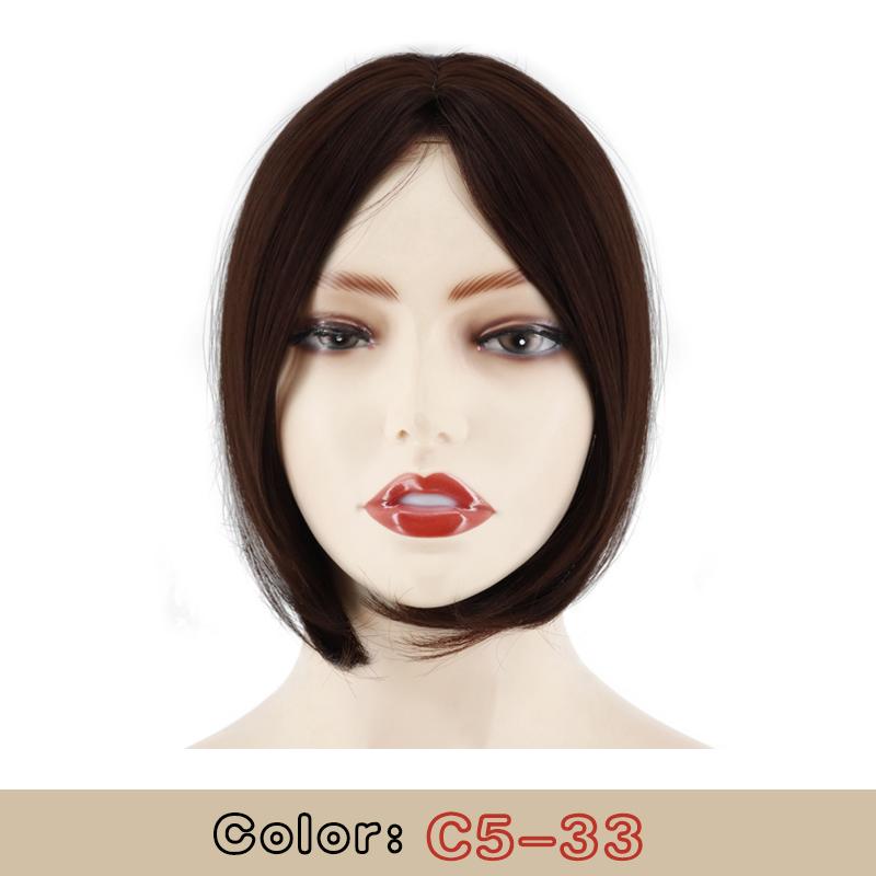 MISS WIG Синтетические короткие прямые парики для наращивания волос с челкой и 8-символьной челкой, парик на заколках для женщин для ежедневного использования