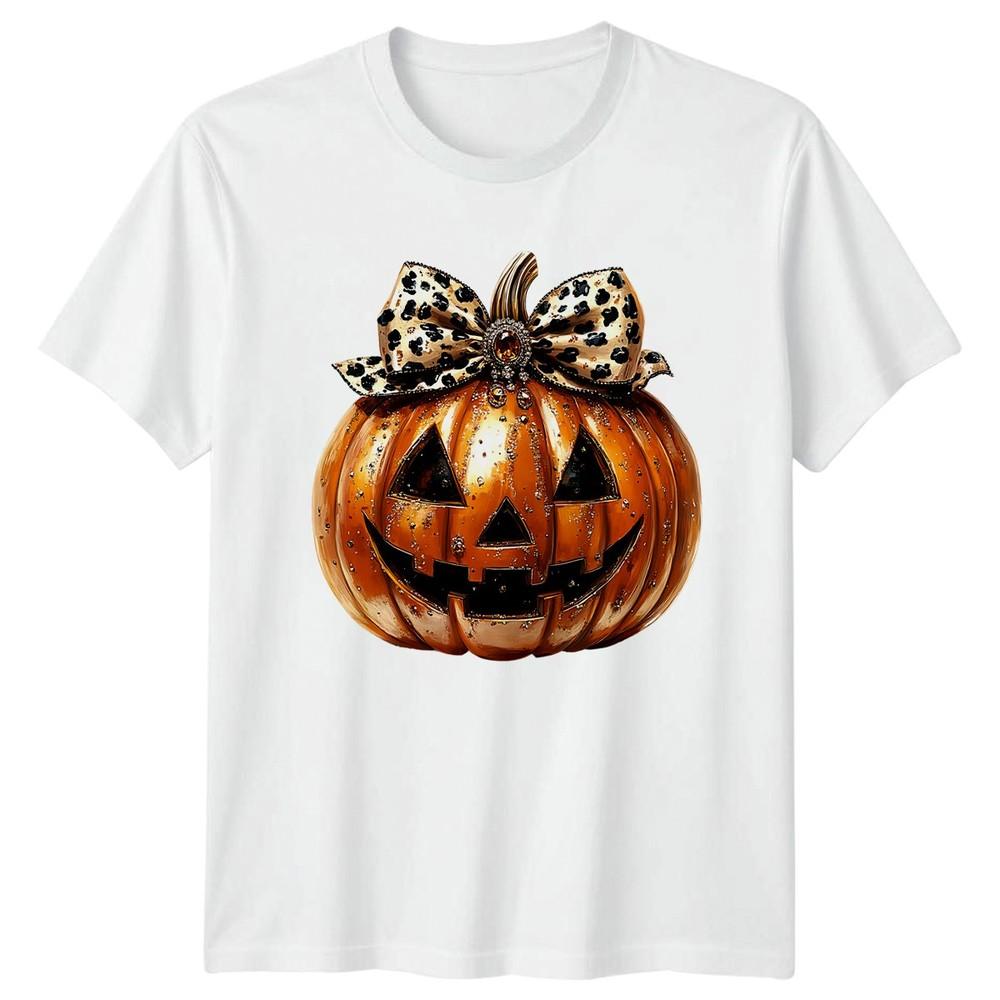 Leopard Pumpkin Halloween Holidays Unisexs TShirt Unisexs Graphic Tee