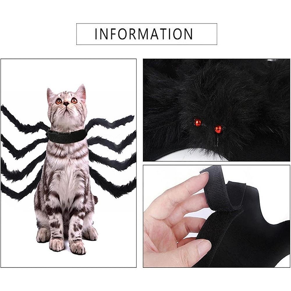 Pet Halloween Costume Plush Spider Costume Funny Giant Spooky Spider Costume Xmas Costume for Dog Cat Pet Cosplay Costumes