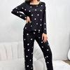 Women's Pajamas Casual Round Neck Long Sleeve Long Pants Fall and Winter Comfortable Set Girl Sleepwear Homewear