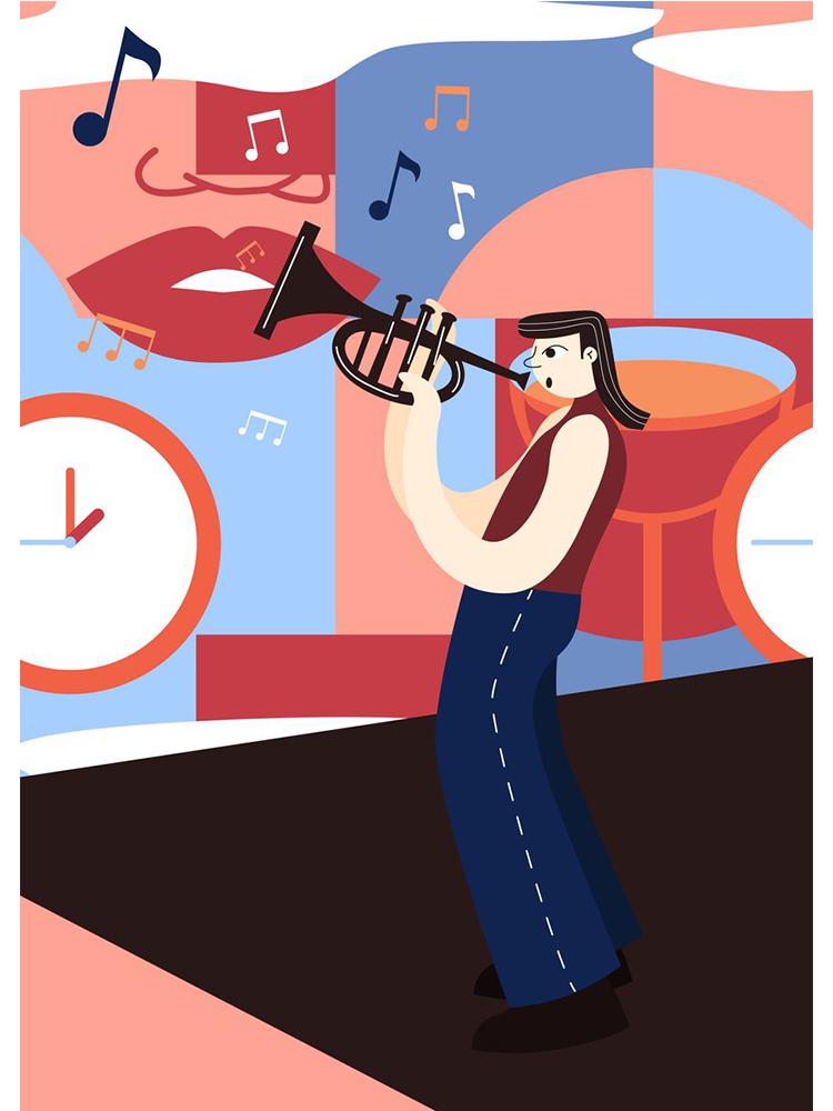 Забавный меломан, холст, живопись, постеры, принты, абстрактная девушка, играющая на гитаре, нота, настенное искусство для современной гостиной, домашний декор