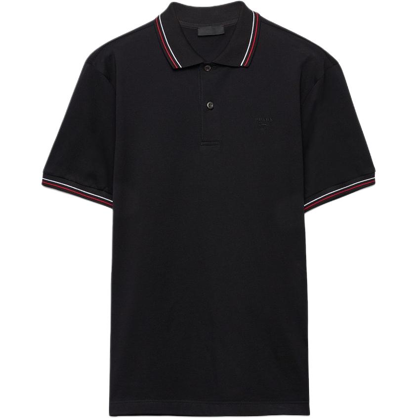 PRADA SS25 Polo Shirt Men's Black UJN765-1ZMI-F0N98-S-NOO