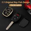 Key Fob Cover For Honda With Leather Keychain, Premium TPU Key Case Compatible With 2003-2015 Honda Accord Crosstour Civic EX CR-V Pilot Element