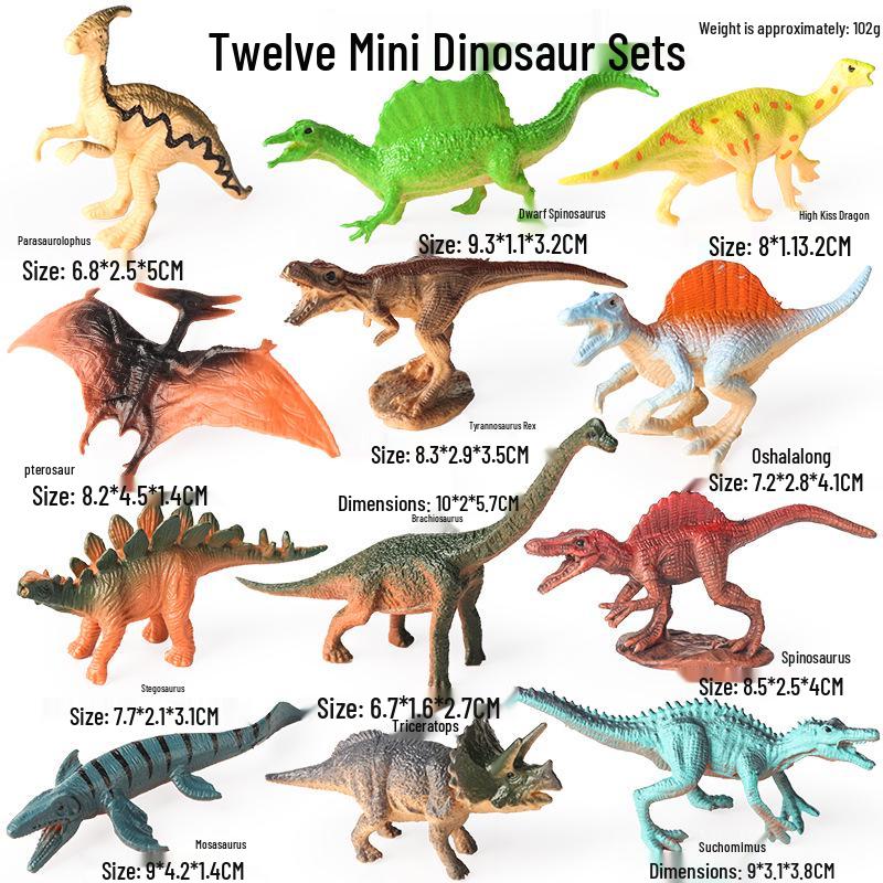 Dinosaur Model Set: T. Rex, Spinosaurus, Mosasaurus, Stegosaurus, Triceratops Cognitive Toys