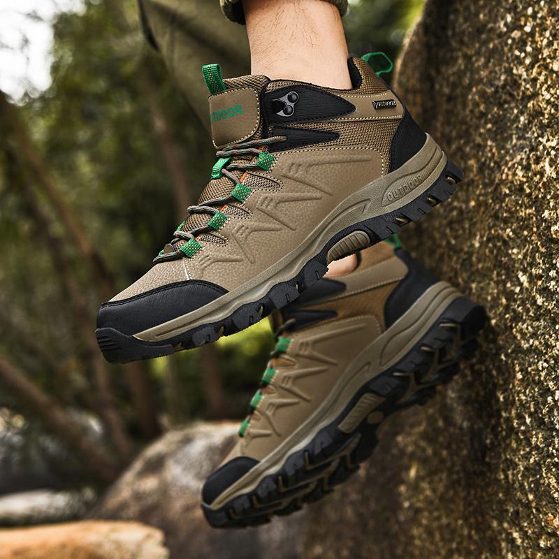 Походные ботинки, повседневные кроссовки, мокасины с круглым носком, нескользящие мужские осенние кроссовки, военные ботинки, кожаные модные зимние ботинки для мужчин
