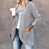 Autumn and Winter Cardigan Women's Curved Placket Large Pocket Sweater Cardigan