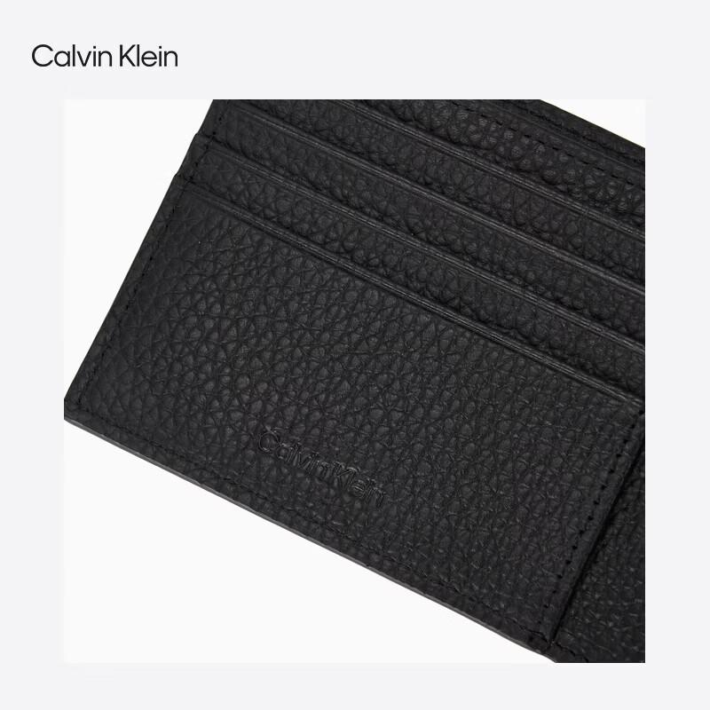Calvin Klein Мужской кошелек-портмоне из фактурной кожи с отделениями для карт